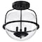 Nuvo Amado 3-Light Semi Flush Mount Matte Black Clear Glass 60/7823 - alternate 5